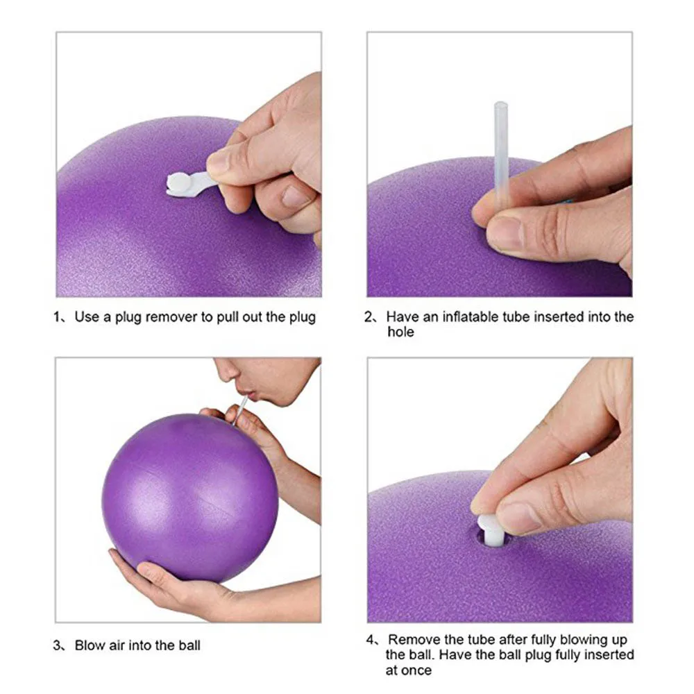 Mini Yoga Ball Small Exercise Pilates Balls with Inflatable Straw PVC 25cm Yoga Massage Ball Gym Home Stability Core Training (5)