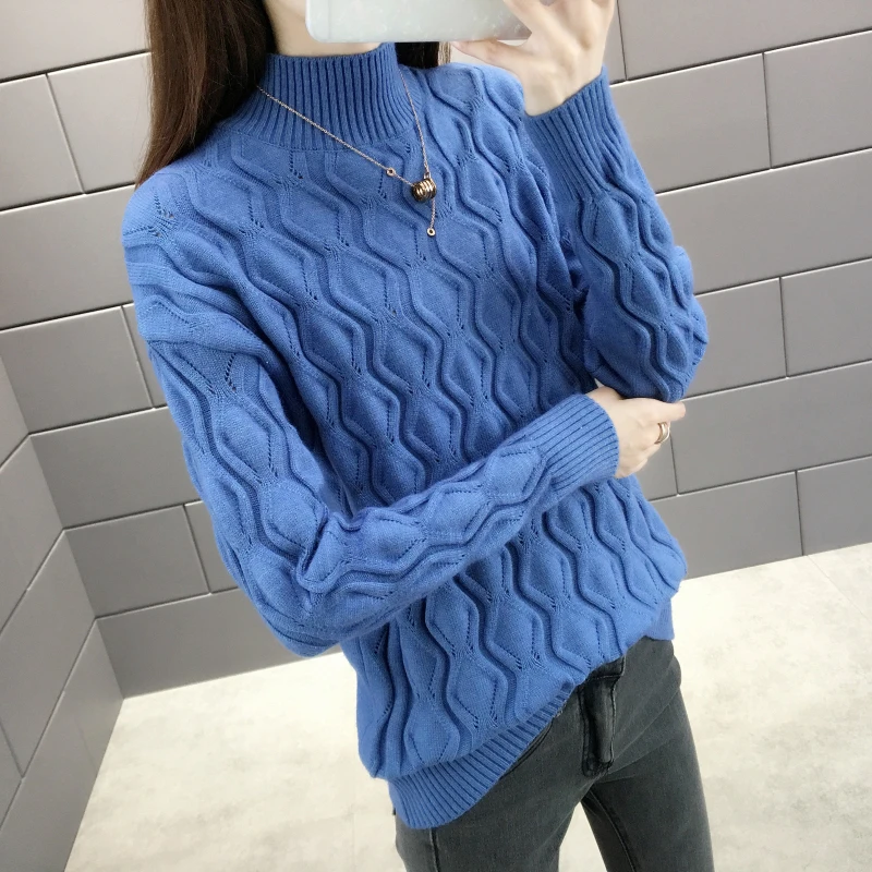 Blusas De Inverno Feminina 9335 женский пуловер с бриллиантовым блоком свитер осень-зима 44-2/F, 4 ряда, 3 полки - Цвет: see chart