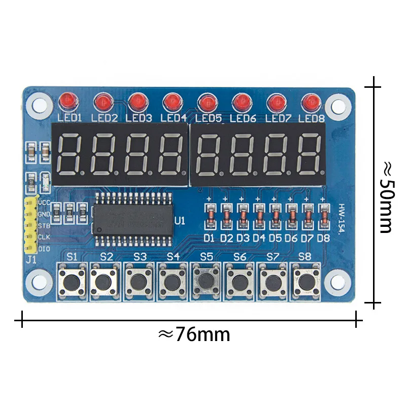 TM1638 Ключ Дисплей светодиодной лампой для AVR 8 бит цифровой светодиодный трубчатая лампа 8-Bit TM1638 модуль - Цвет: TM1638