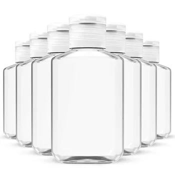 

10/100pcs Bottles 60ml transparent octagonal clamshell plastic bottle Dispening caps Reusable Empty Bottle Liquid bottling