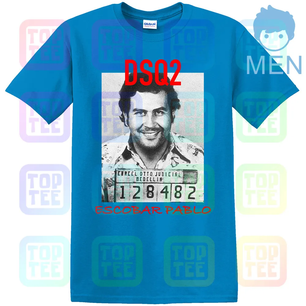 Модная DSQ Мужская черная футболка-Escobar Pablo-идеально подходит для летних топов Мужской Женский унисекс размер: S-3XL - Цвет: MEN-ROYAL BLUE