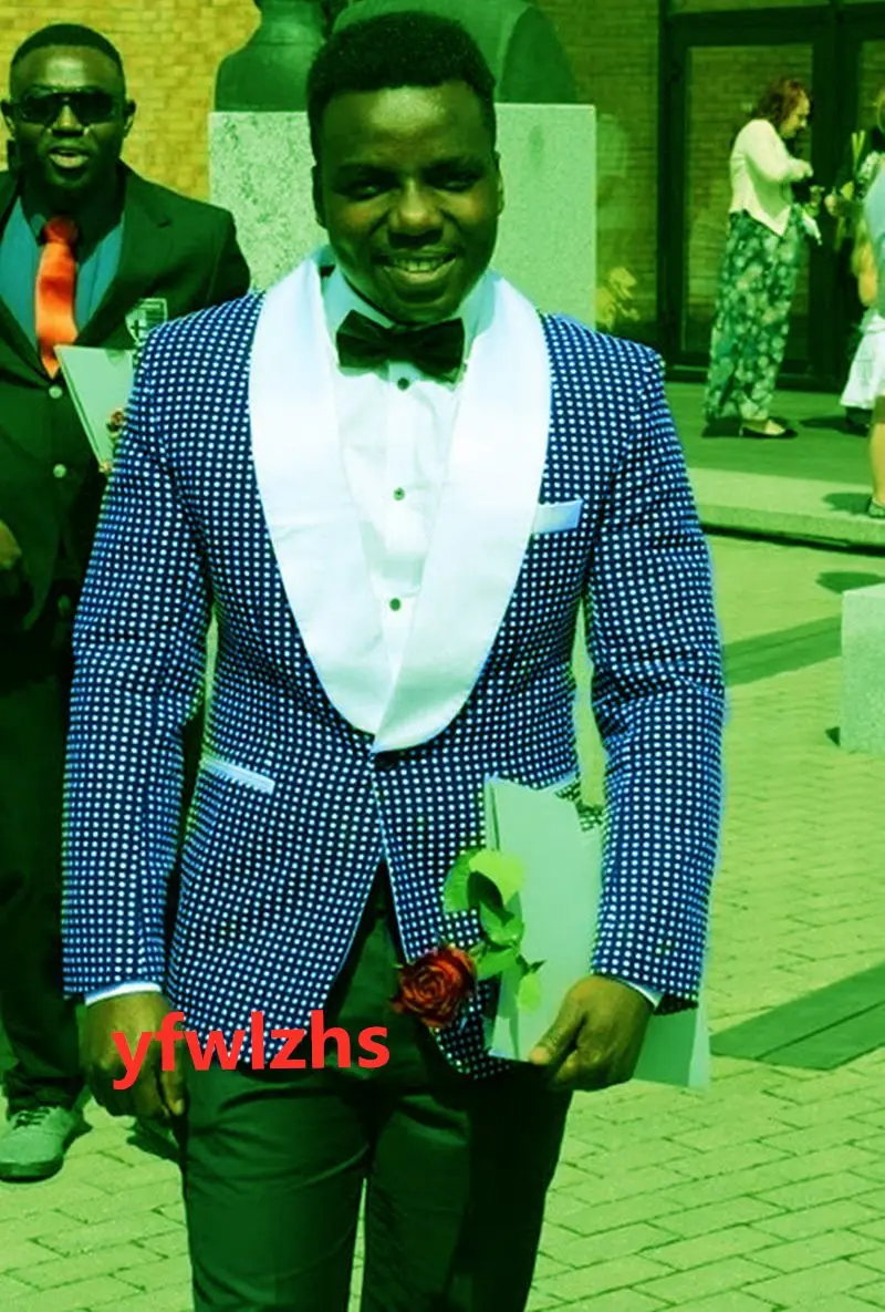 

Handsome Groomsmen Shawl Lapel Groom Tuxedos Wedding Dress Men Suits Blazer Prom Dinner (Jacket+Pants+Tie) K278