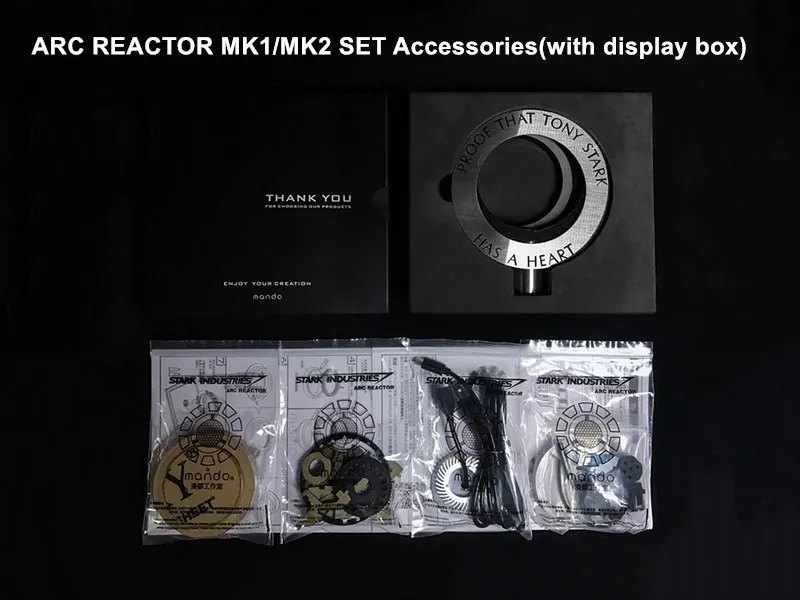 1:1 масштаб Железный человек дуговой реактор MK2 с светодиодный свет пазл сердца модель DIY игрушки подарок фигурки стартер издание