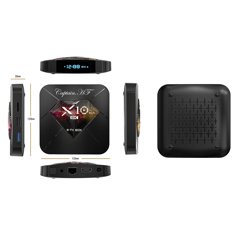 Captain HF Smart tv box X10 PLUS Android OS 9,0 Allwinner H6 UHD 4K медиаплеер 6K 2,4G WiFi Android ТВ приставка телеприставка Смарт приставка