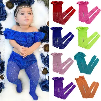 

Toddler Girls Lovely Fishnet Hollow Bling Tights Children Stretch Elastic Mesh Crystals Tights Stockings Pantyhose