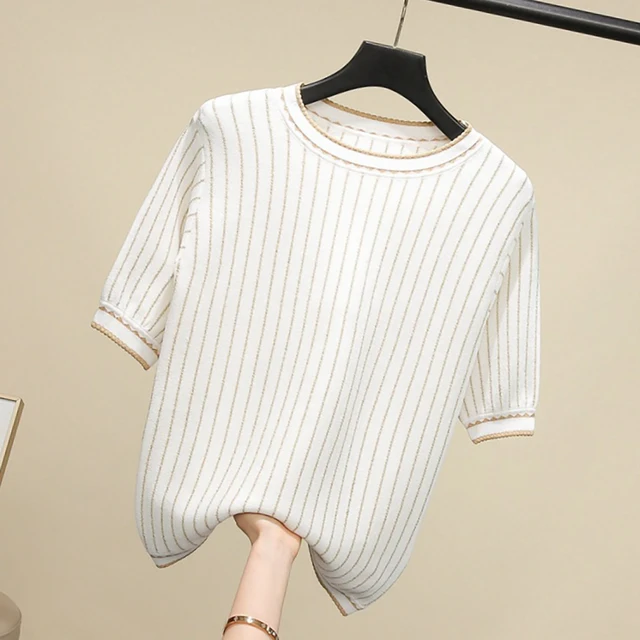 Women White Short Sleeve Sweater | White Summer Pullover Sweaters - Korean  Style - Aliexpress