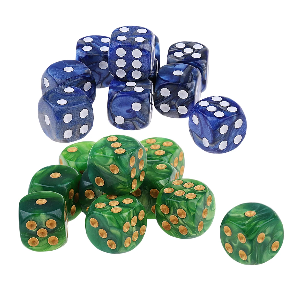 20 Pieces Dice Set D6 Dice for D&D MTG Role Playing Game Player Toys