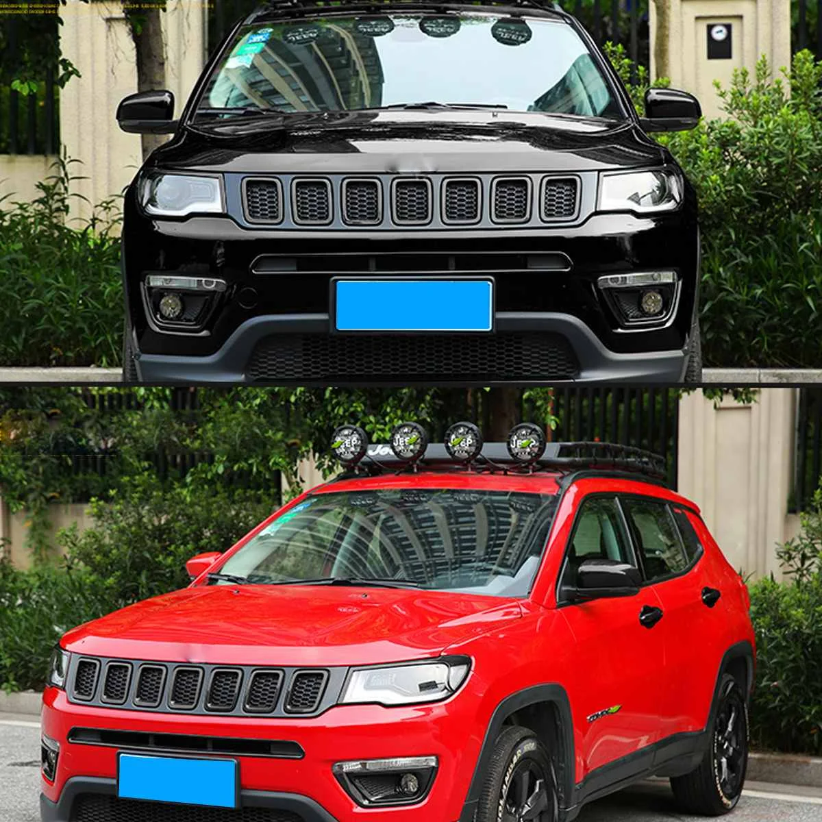 Autoleader для Jeep- 7 шт. Автомобильная Передняя средняя сетка решетка облицовки радиатора ABS Авто декоративная решетка наклейки автомобильные наборы для модификации
