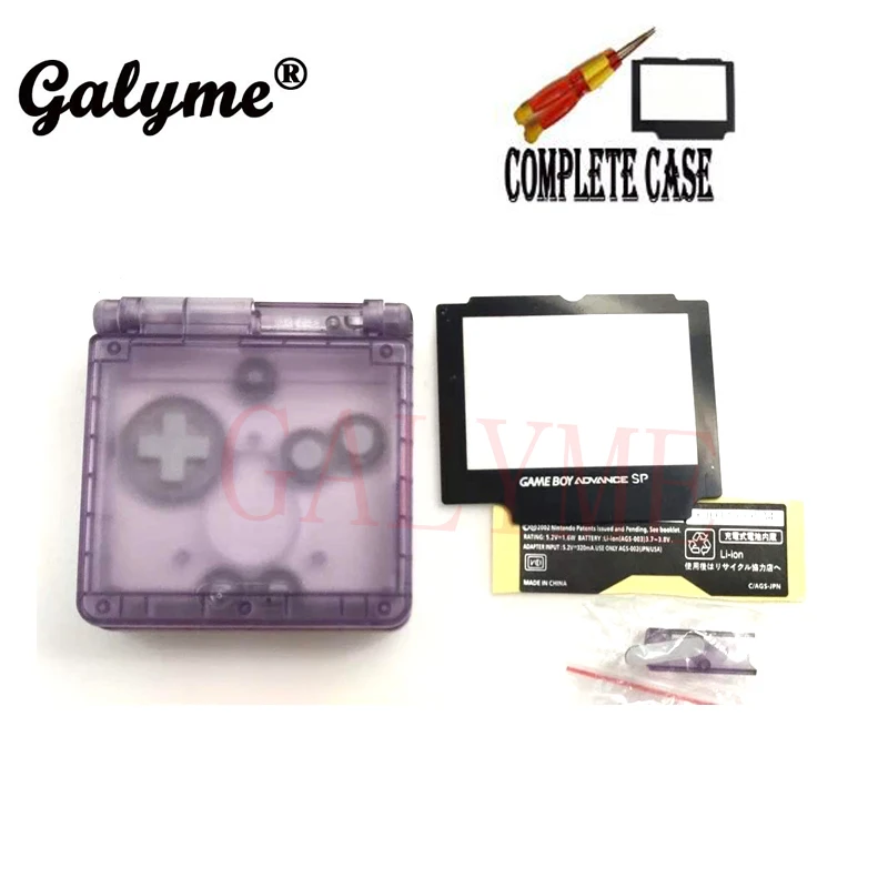 Прозрачный фиолетовый Сменный Чехол для GameBoy Advance SP Корпус Корпуса GBA чехол с