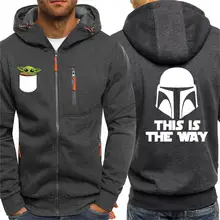 Esta é a maneira dos homens hoodies esporte hip hop jaqueta 2020 primavera inverno nova mandalorian yoda velo zíper com capuz(China)
