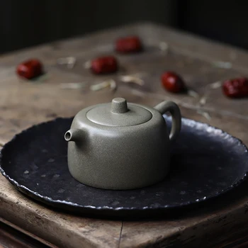 

Shu park yixing recommended half manual old green Duan Mansheng well bar sketch capacity of purple sand teapot tea set