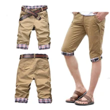 Мужские летние повседневные модные шорты, мужские повседневные Капри, Мужская одежда, повседневные шорты из хлопка и полиэстера, модные однотонные шорты на молнии