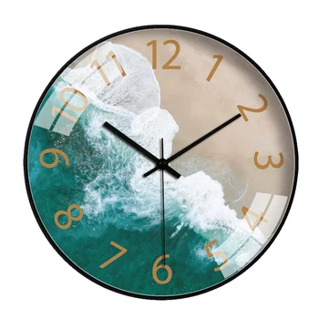 

Nordic Silent Wall Clock Creative Simple Kitchen Metal Lcd Bathroom Wall Clock Round Living Room Reloj Cocina Home Decor AA60WC