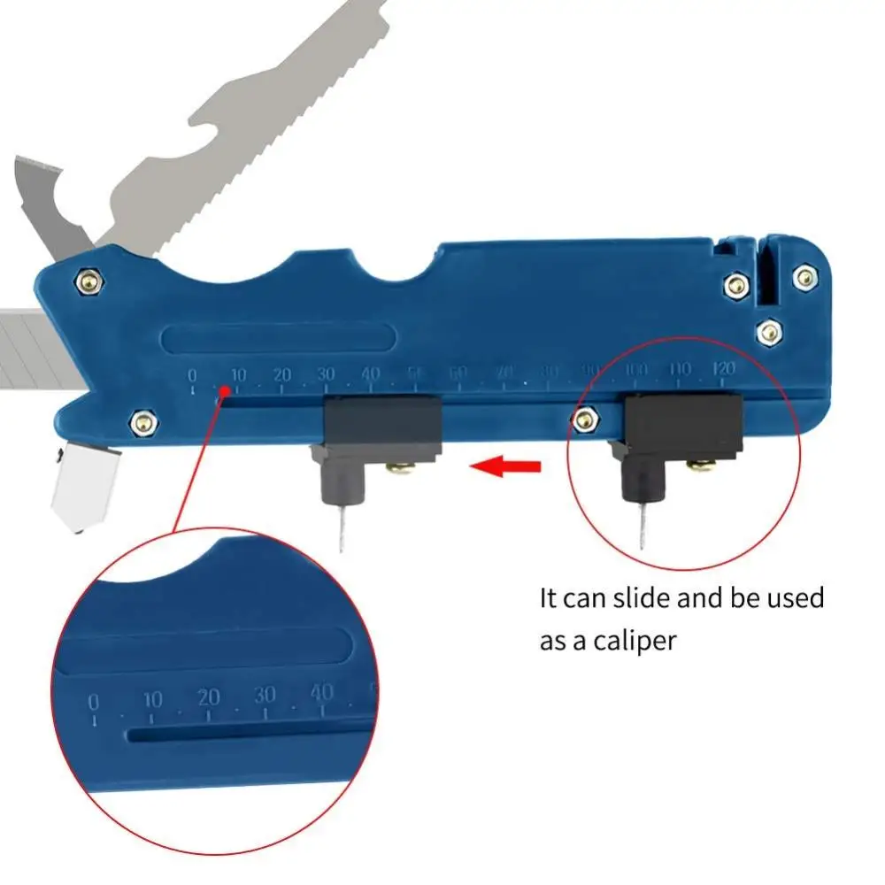 Многофункциональный инструмент для резки стекла, резак для стекла, пластиковый резак, режущий Набор инструментов с измерительная линейка, классический и практичный
