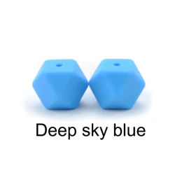 LOFCA Premium Silicone Beads - Hexagon Design for Jewelry Crafting and Accessories, 10PCS (Deep skyblue)