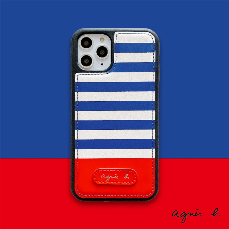 Роскошный брендовый чехол для телефона из натуральной кожи для iphone 11 Pro XS Max 6 6S 7 8 Plus XR, французский уличный чехол для телефона agnes b