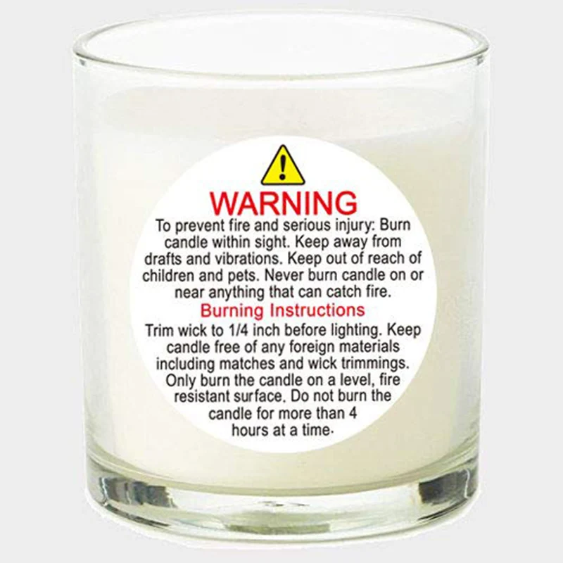 18 piccole candele fatte a mano sicurezza Etichette Di Avvertimento Adesivi Vinile Autoadesivo Decalcomania 