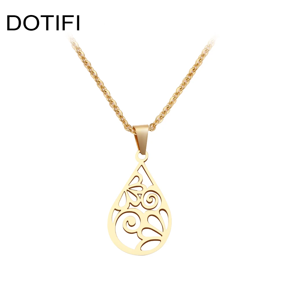 DOTIFI, ожерелье из нержавеющей стали для женщин и мужчин, дизайнерский цветочный узор, чокер в подарок, ожерелье с кулоном, ювелирные изделия для помолвки