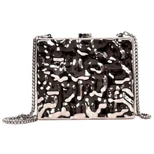 Новая ретро коробка тип вечернее платье женская сумка на плечо воды рябь женская сумка на цепочке сумочка