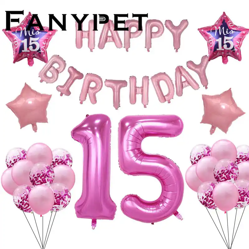 Ballons Pour Fete D Anniversaire Mis Quince My Quinze Ans Ballon Espagnol Numero 15 Lettre Joyeux Anniversaire Pour Fille 15e Ans Aliexpress