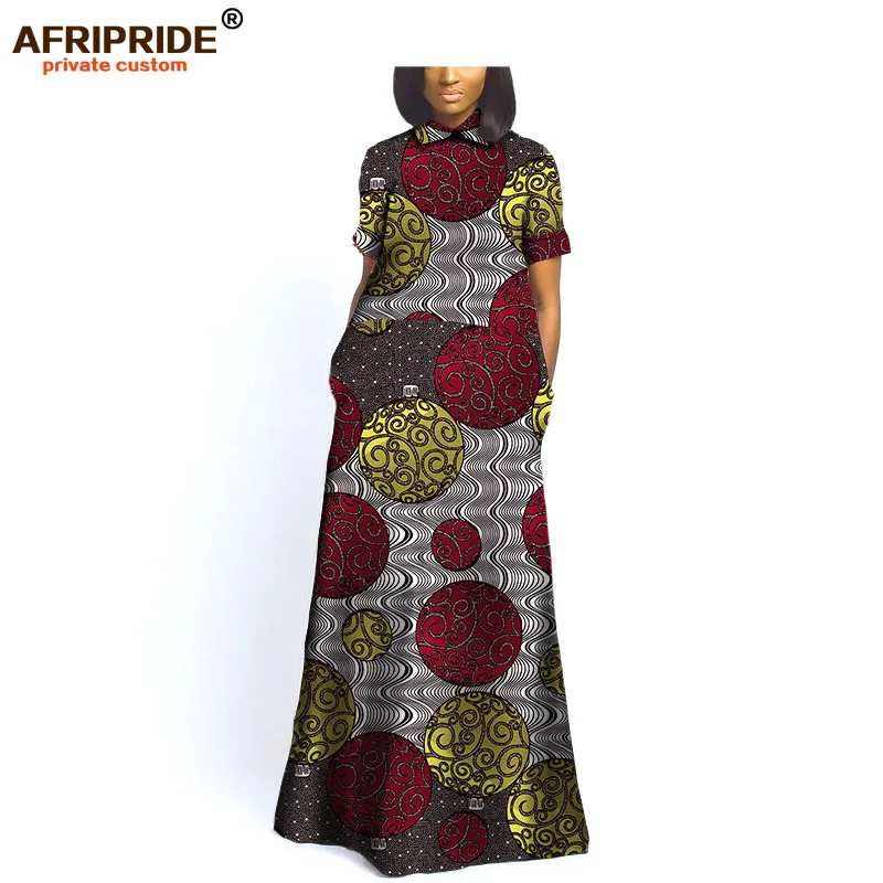 Осеннее элегантное вечернее платье для женщин AFRIPRIDE, индивидуальное вечернее платье в пол с коротким рукавом в африканском стиле A722567 - Цвет: 533J
