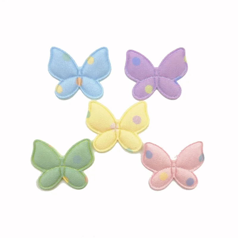 50 Stück gepolsterte Stoff-Schmetterlingsapplikationen für DIY-Hüte, Kleidung, Nähzubehör, Kopfbedeckungs-Dekorationsaufnäher, 3,2 x 2,5 cm, 50 Stück pro Packung – Detail 13