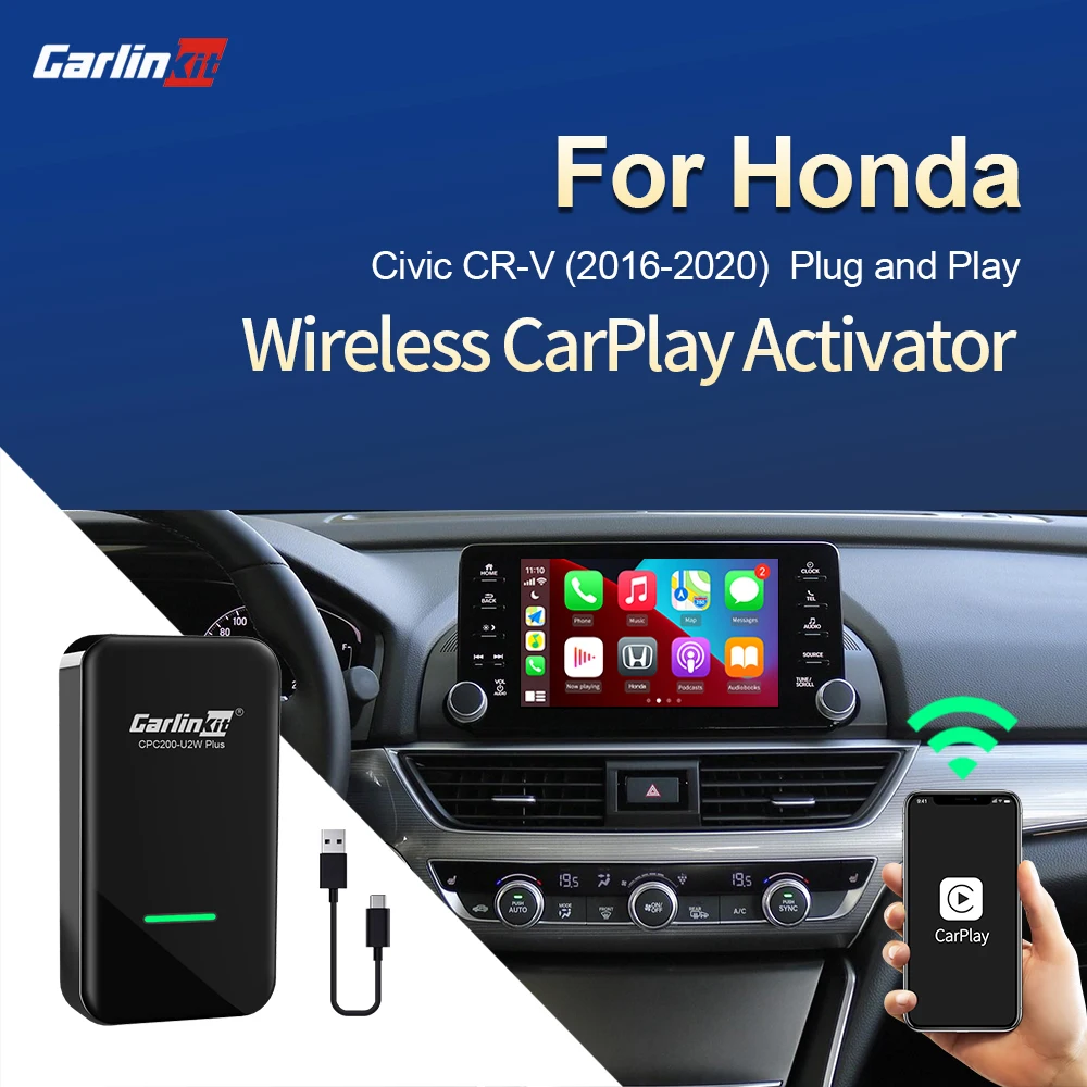 Carlinkit 2.0 Wireless CarPlay Adapter for Honda Civic CR-V Accord Avancier Elysion Fit Ridgeline Accord Odyssey City Crosstour