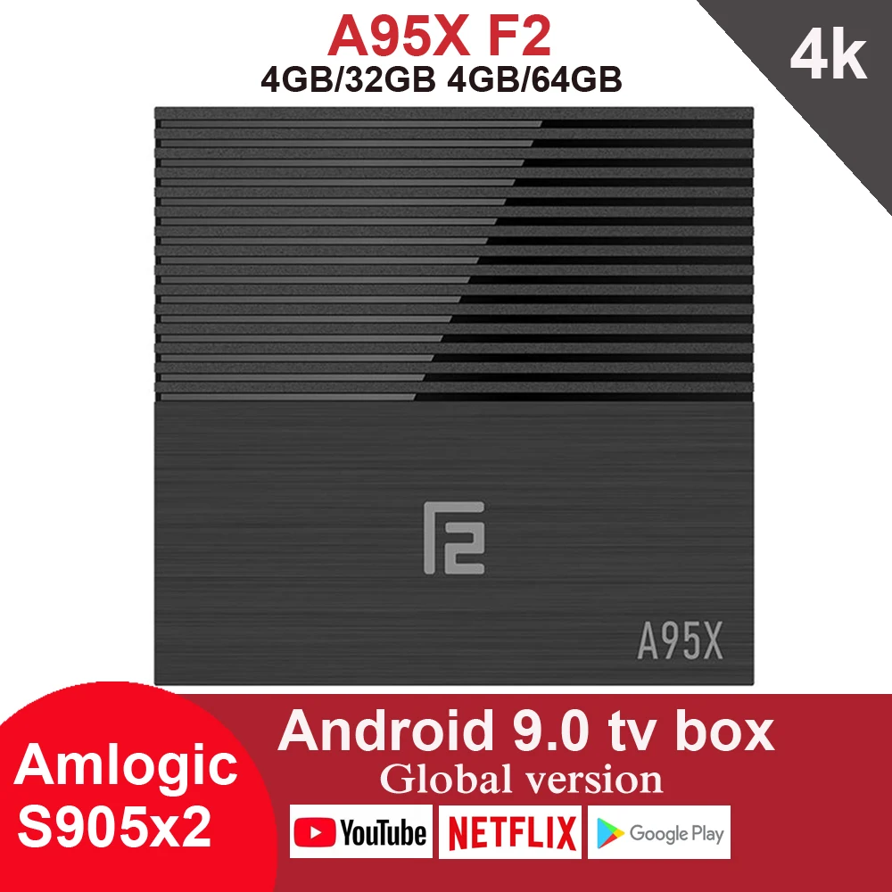 

A95X F2 Smart Android 9.0 TV Box Amlogic S905X2 QuadCore 4G RAM 64GB ROM 2.4G 5G Wifi BT4.2 Netflix Youtube 4K IPTV Media Player