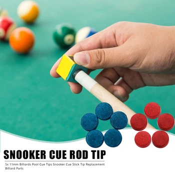 

5pcs Blue/Red Snooker Cue Tips Replacement Buffalo Leather Protection Head Billiards Accessories Entertainment Tools