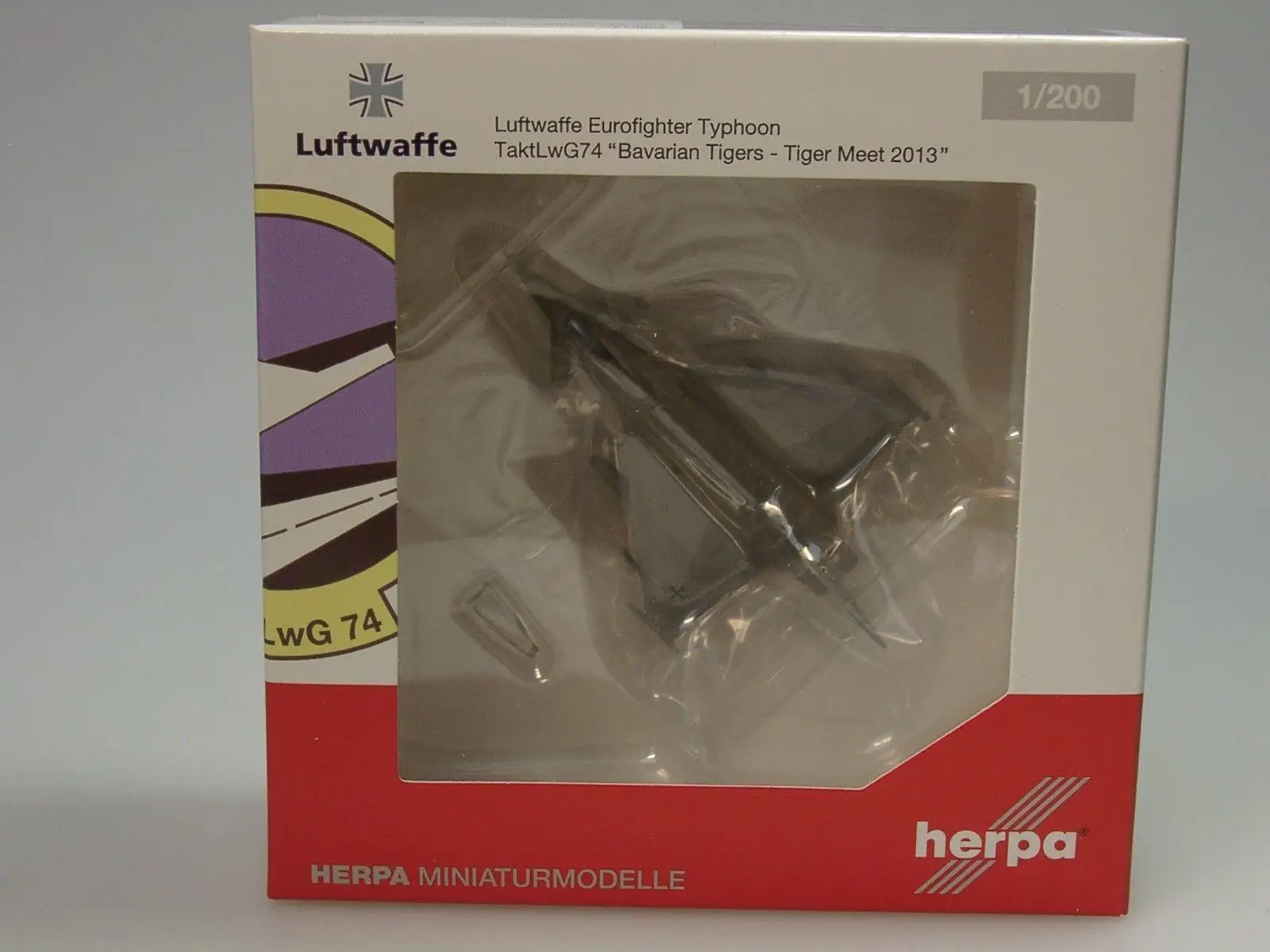 Herpa Lutwaffe euroflight Typhoon TaktLwG74 Bavaran Tigers-Tiger Meet 2013 1/200 литой под давлением самолет модель самолета