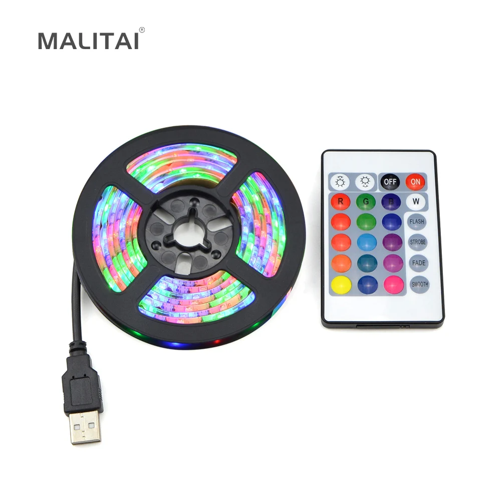

TV Backlight Neon lamp USB LED Strip light 5V RGB Ribbon Diode LED Tape 1M 2M 3M 4M 5M LED lighting For PC Desktop Screen HDTV