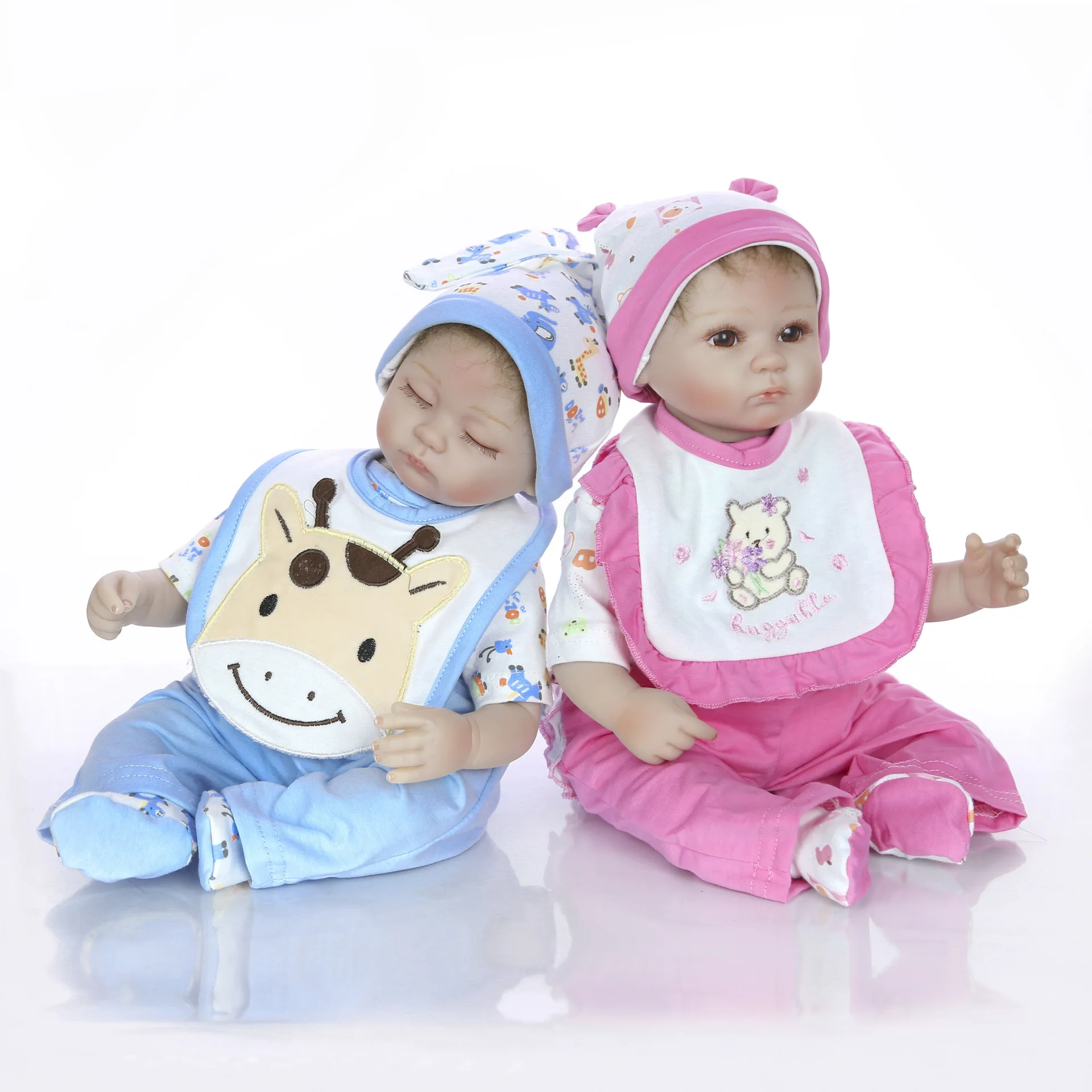  Keiumi2019 New Style Eye-closed Reborn Baby Doll 17-Inch Cloth Body Model Infant Children to Sleep 