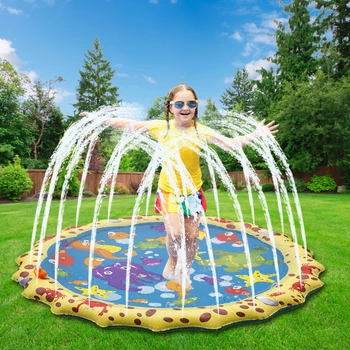 

1m Water Mat Children Baby PVC Outdoor Beach Play Game Inflatable Hand-eye Spray Water Cushion Mat Toys Gifts Supplies