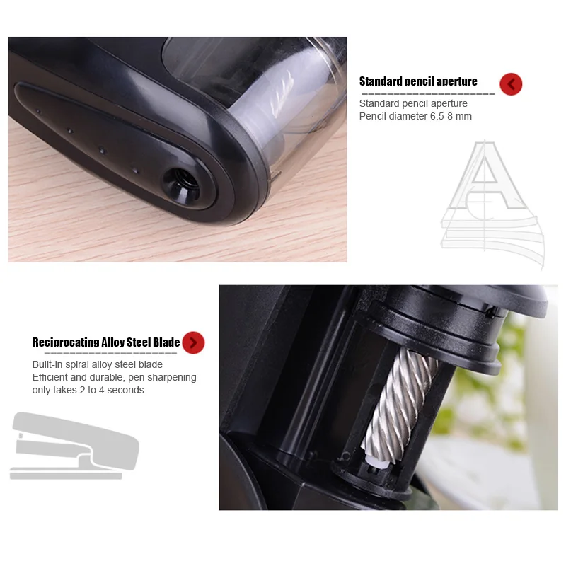 

Electric Pencil Sharpener Auto Safety Helical Blades Tool for Artist Student Office Home ING-SHIPPING