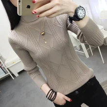 

High necked sweater for women's autumn and winter slim fit new versatile short Pullover Sweater for women