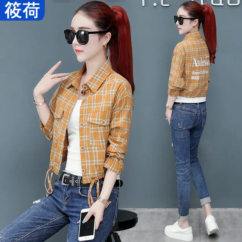 

Early Autumn Plaid Coat WOMEN'S Dress Short 2019 New Style Fashion INS Spring And Autumn Casual Versatile Autumn Tops Two-Piece