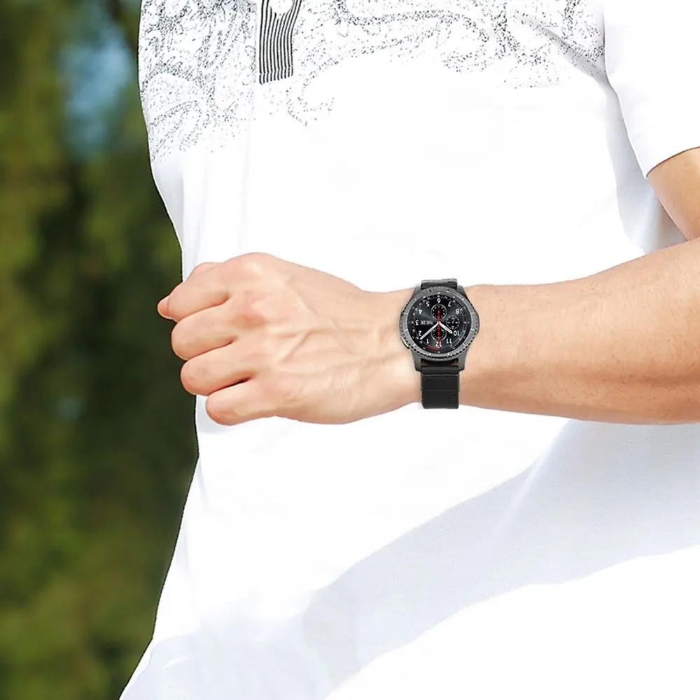 Кожаные спортивные часы нейлоновая ткань ремешок для samsung Galaxy Watch 42 мм 46 мм быстросъемные Сменные булавки ремни 22 20 мм