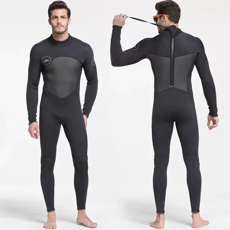 Мужской 5 мм черный/серый гидрокостюм для подводного плавания, сёрфинга, полный комбинезон, гидрокостюм из неопрена, мокрого костюма для мужчин в 5 миллиметров