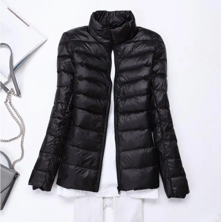 style2 black Ультралегкие женские куртки-пуховики, новинка, зимнее пальто с капюшоном, с длинным рукавом, теплое, приталенное, 7XL, плюс размер, куртка для девушек, jaqueta feminina - Цвет: style2 black