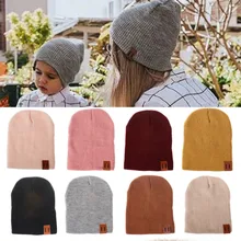 Осенне-зимние шапки для мамы и папы, вязаные крючком, Теплая Шапочка-бини, семейный переключающий колпачок