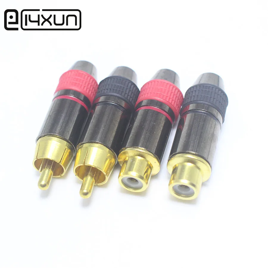 1 красный + Черный RCA Мужской Женский аудио позолоченный AV разъем для DIY кабеля или