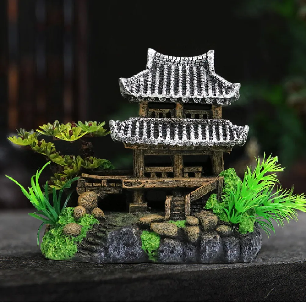Sytaun Decoración De Rocalla, Piedra De Simulación, Plantas Acuáticas Artificiales, Mini Acuario, Adorno De Montaña Rocosa, Decoración Del Hogar