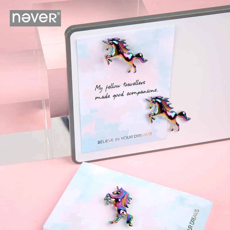 Never Unicorn Shaped Magnetic Thumbtacks Noticeboard Skittle Pin Magnets Whiteboard Magnetic Clip Office Decoative Stationery
