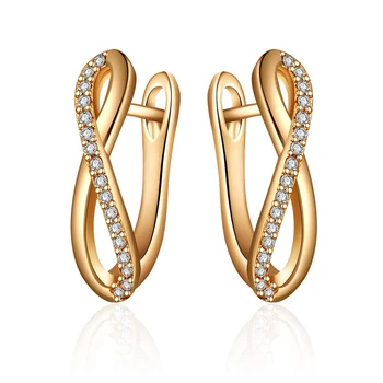 

Trendy Infinity Geometric Stud Earrings for Women Gold 8 Shape Cubic Zirconia Ear Studs Wedding Party Jewelry Charm Gifts