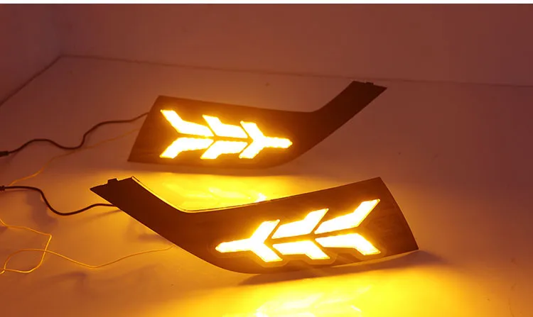 EOsuns led drl дневные ходовые огни для Geely Emperor- с динамическим движущимся желтым поворотным сигналом и синим ночным светом