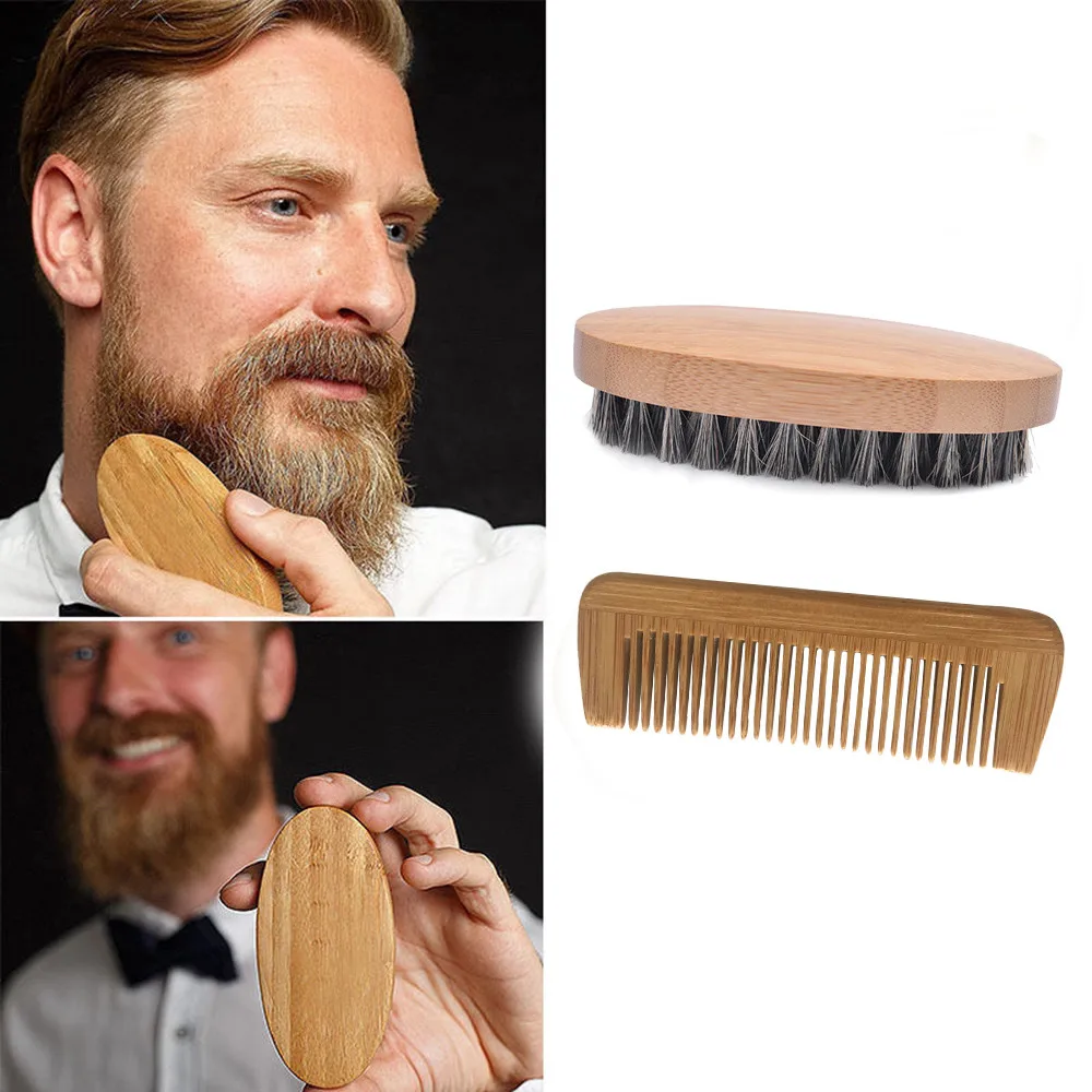 Men Boar Hair Bristle Beard Mustache Brush Military Hard Round Wood And Comb Facial Hair Comb For Mustache Conditioning Dec Men Boar Hair Bristle Beard Mustache Brush Military Hard Round Wood And Comb Facial Hair Comb For Mustache Conditioning Dec