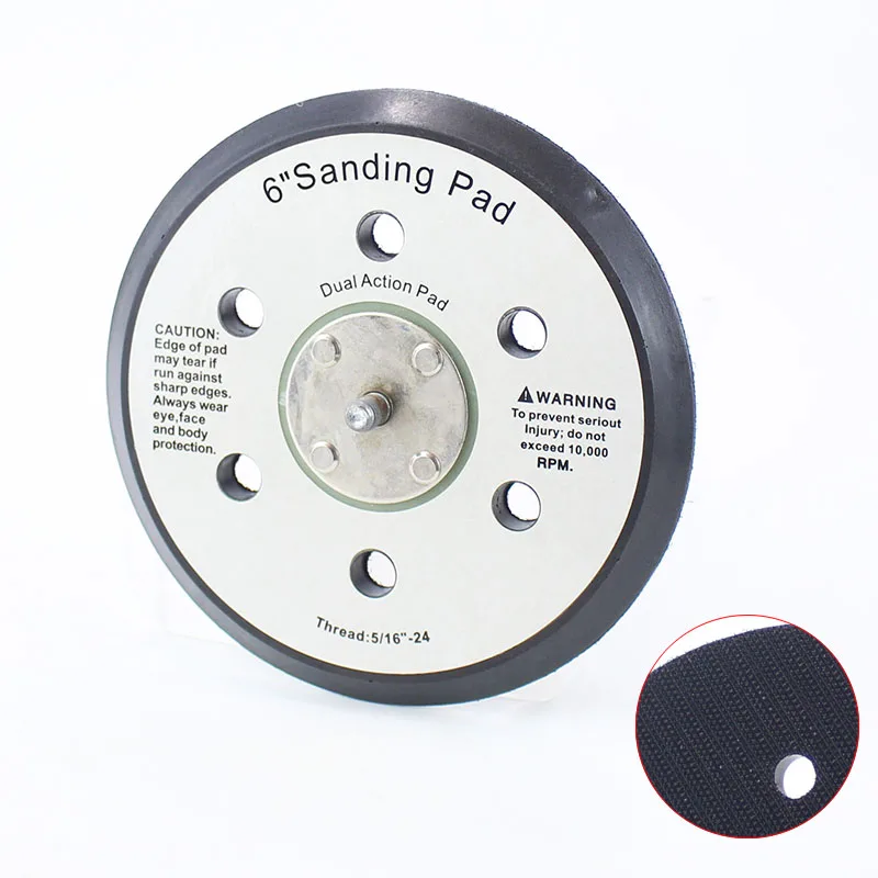 1 шт. 6 дюймов 6 отверстий пневматический вакуумный шлифовальный станок части полировки пены диск Pad Dia 150 мм - Цвет: Черный