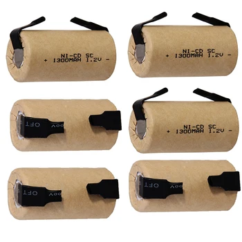 

True capacity! 6 pcs SC battery sub c battery rechargeable battery replacement 1.2 v 1300 mah with tab