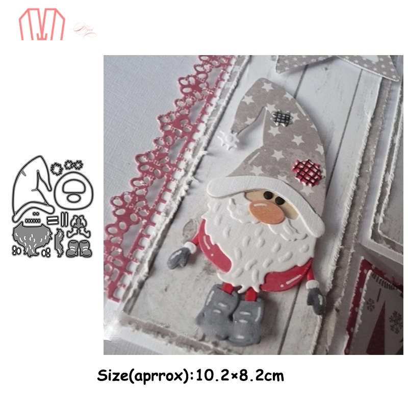 Troquel de Metal de Papá Noel para decoración de manualidad, plantilla en relieve de Papá Noel, Corona de Navidad, árbol, caramelo, pan de jengibre, para álbum de recort, tarjeta DIY, 2 uds