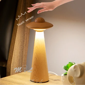 

Nordic Wood Table Lamp Led Table Lamps for Bedroom Children's Room Lamp Touch Sensor Desk Lamp Home Deco Iving Room Beside Lamp